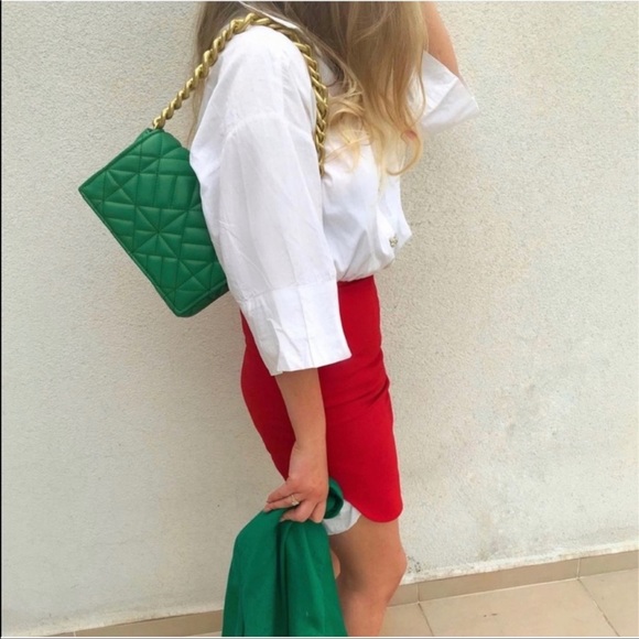 ZARA | NWT GREEN QUILTED SHOULDER BAG BLOGGERS Favorite - Picture 4 of 16